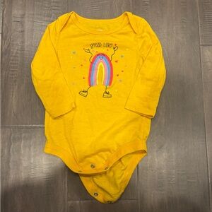 10 for $10 George Yellow Long-Sleeve 'Spread Love' Rainbow Bodysuit
